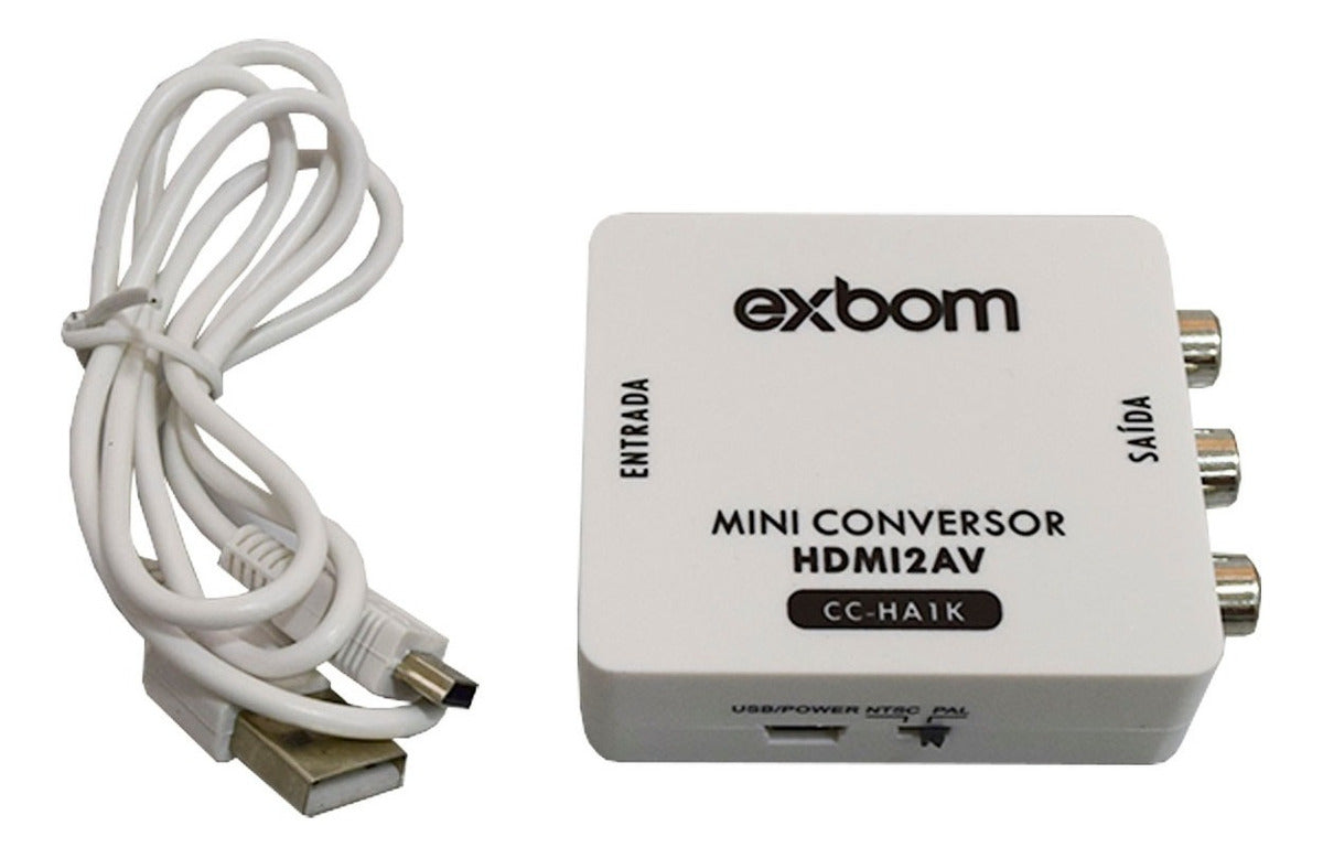 Mini Conversor Conversor Áudio Vga Para Av Rca Adaptador Video 1080p